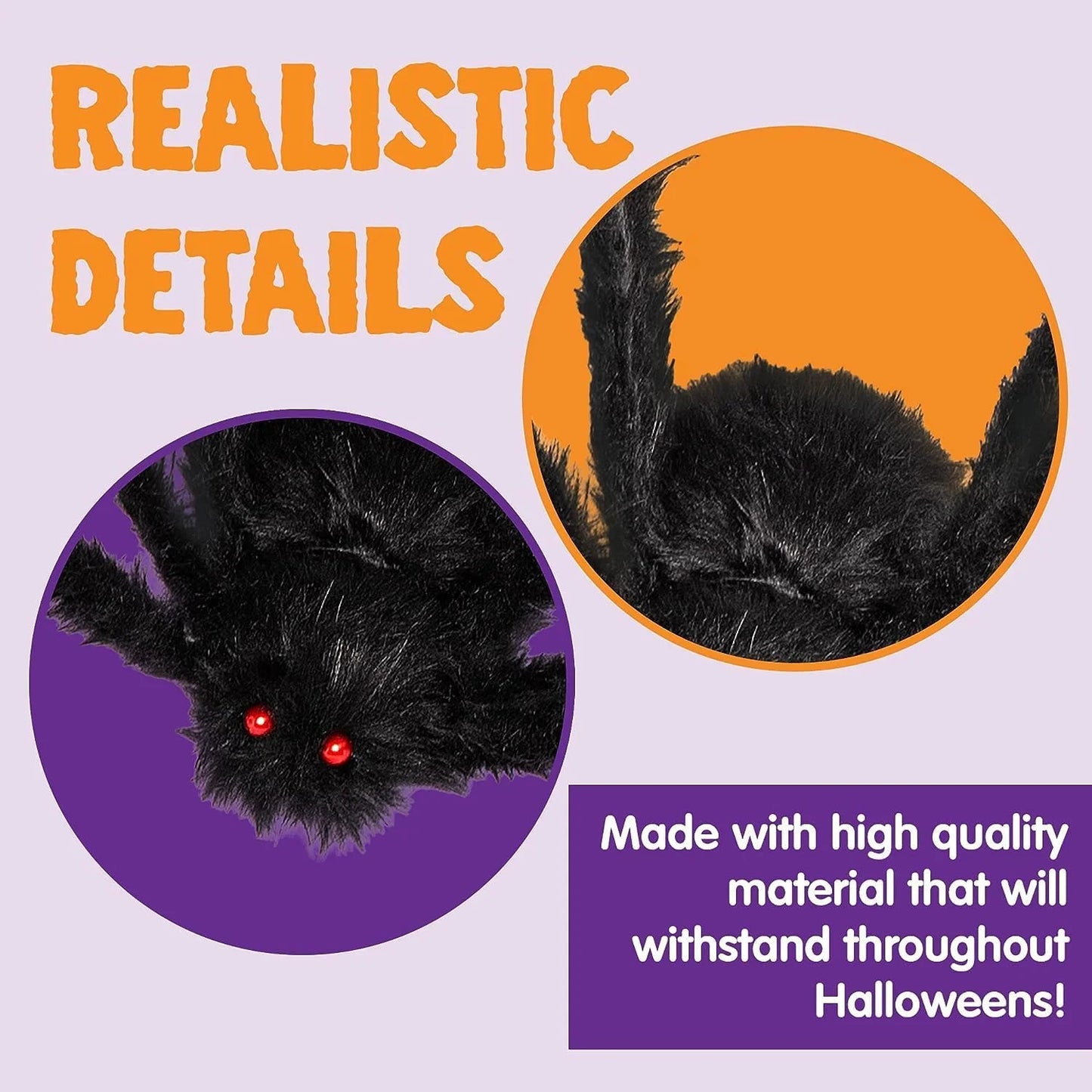 Spider Halloween Decorations Outdoor, 5FT Scary Giant Spider for Halloween Yard Decorations, Haunted House Props, 1Pc