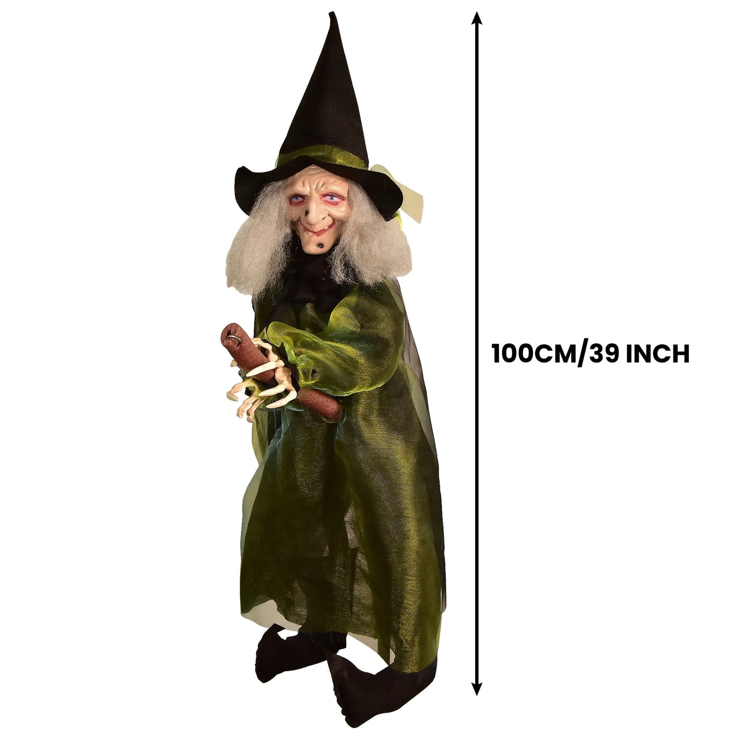 Halloween Witch Outdoor Decoraciones Flying Witches Hanging Decor Halloween Hanging Witch Green