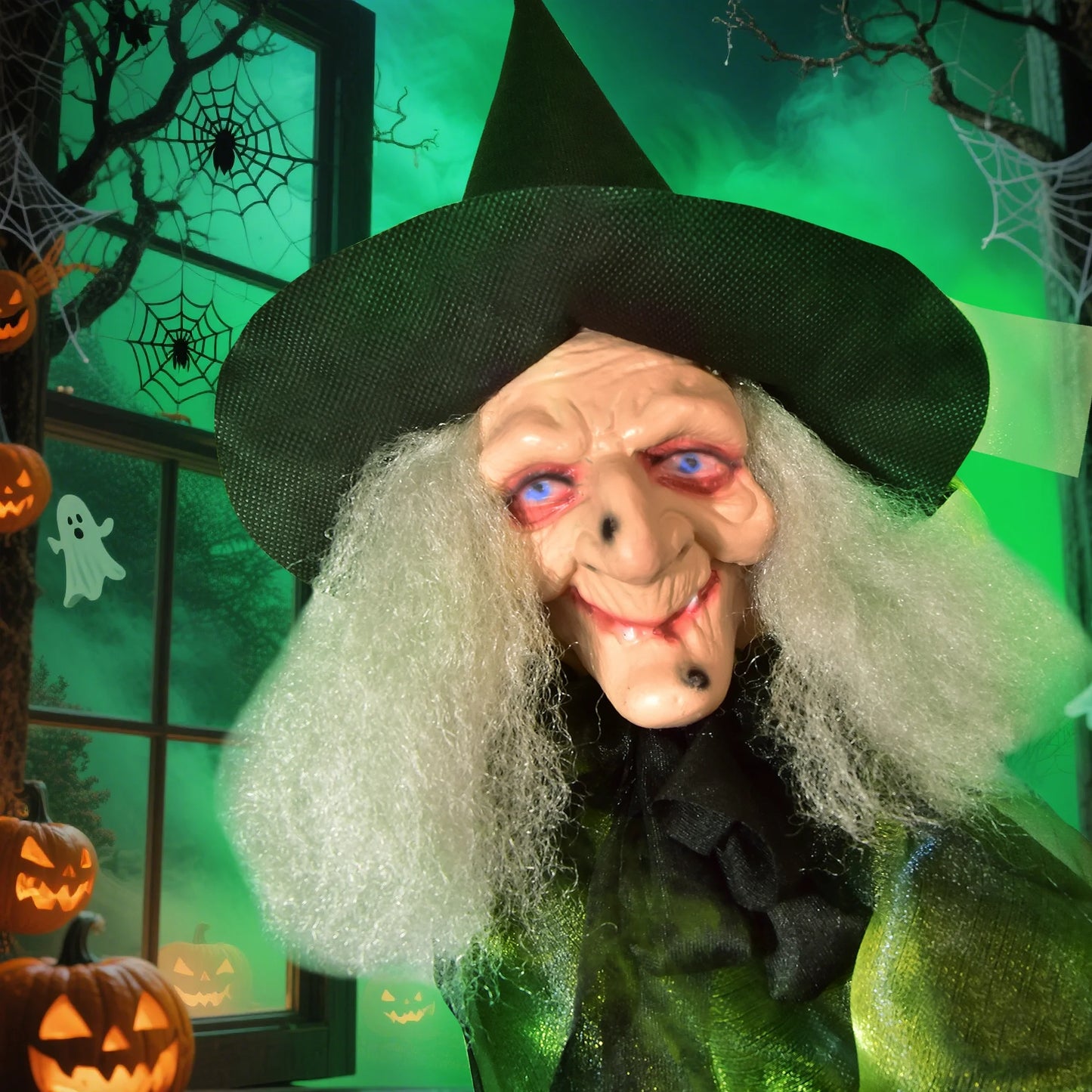 Halloween Witch Outdoor Decoraciones Flying Witches Hanging Decor Halloween Hanging Witch Green