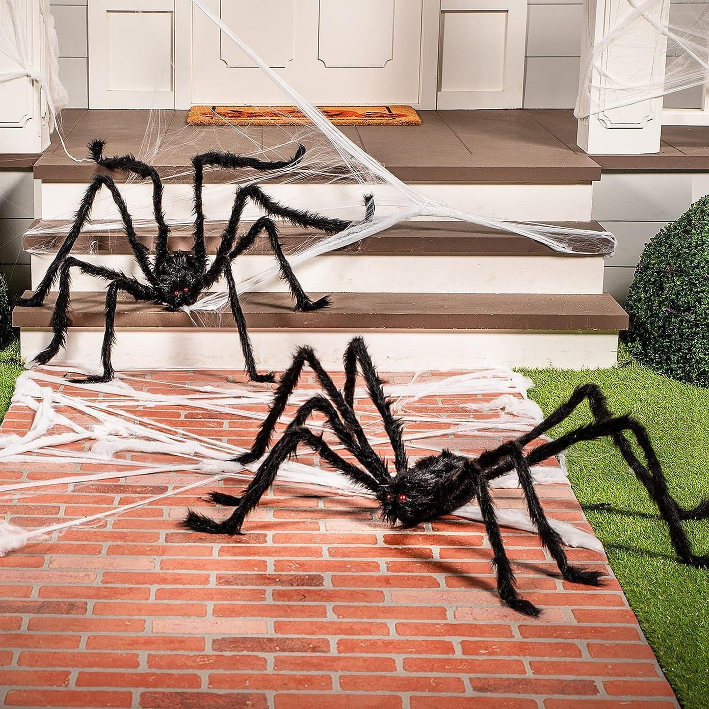 Spider Halloween Decorations Outdoor, 5FT Scary Giant Spider for Halloween Yard Decorations, Haunted House Props, 1Pc