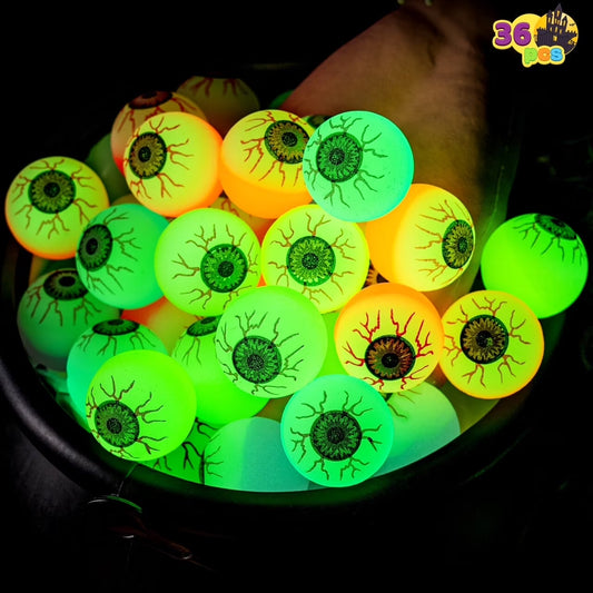 36 Pcs Halloween Bouncy Balls,Glow in the Dark Bouncy Balls Halloween Toys for Kids,For Trick or Treaters,Halloween Goodies,Halloween Party Favors