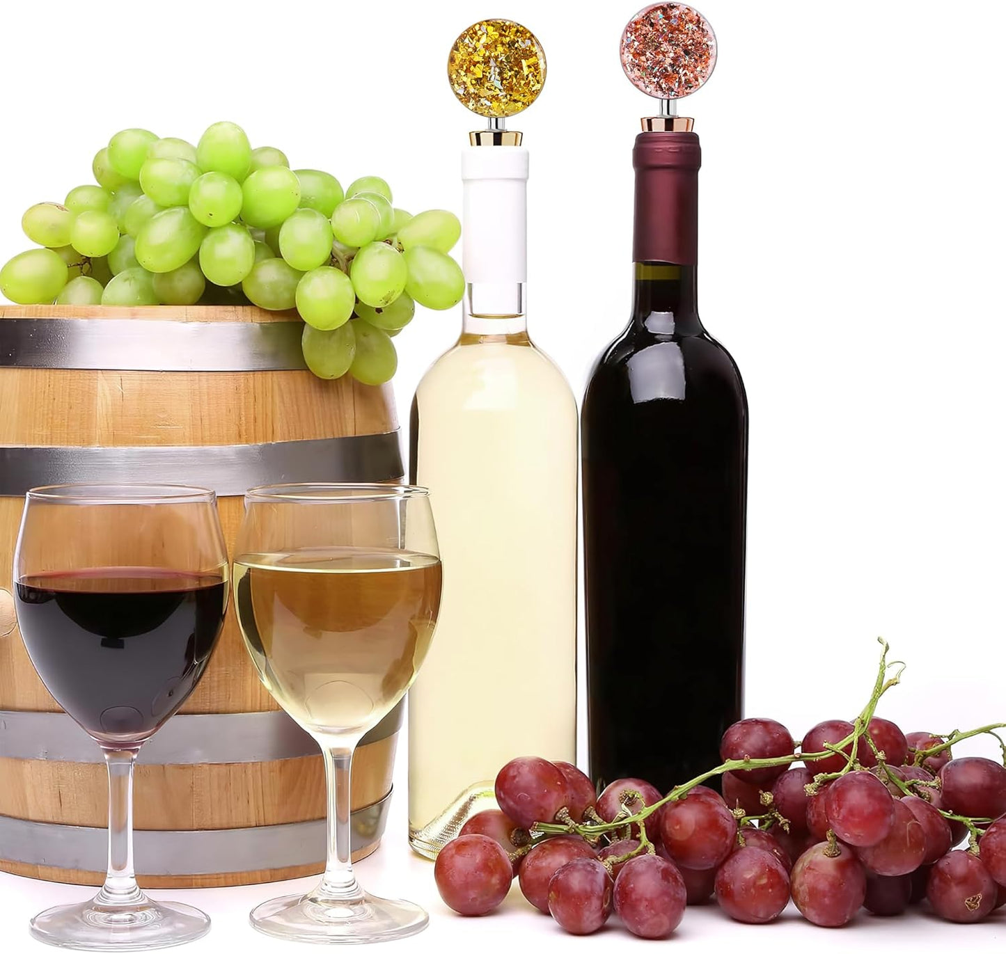 Wine Bottle Stoppers,Stainless Steel Wine Stoppers for Gifts, Bar, Holiday Party, Wedding(3-Bling)