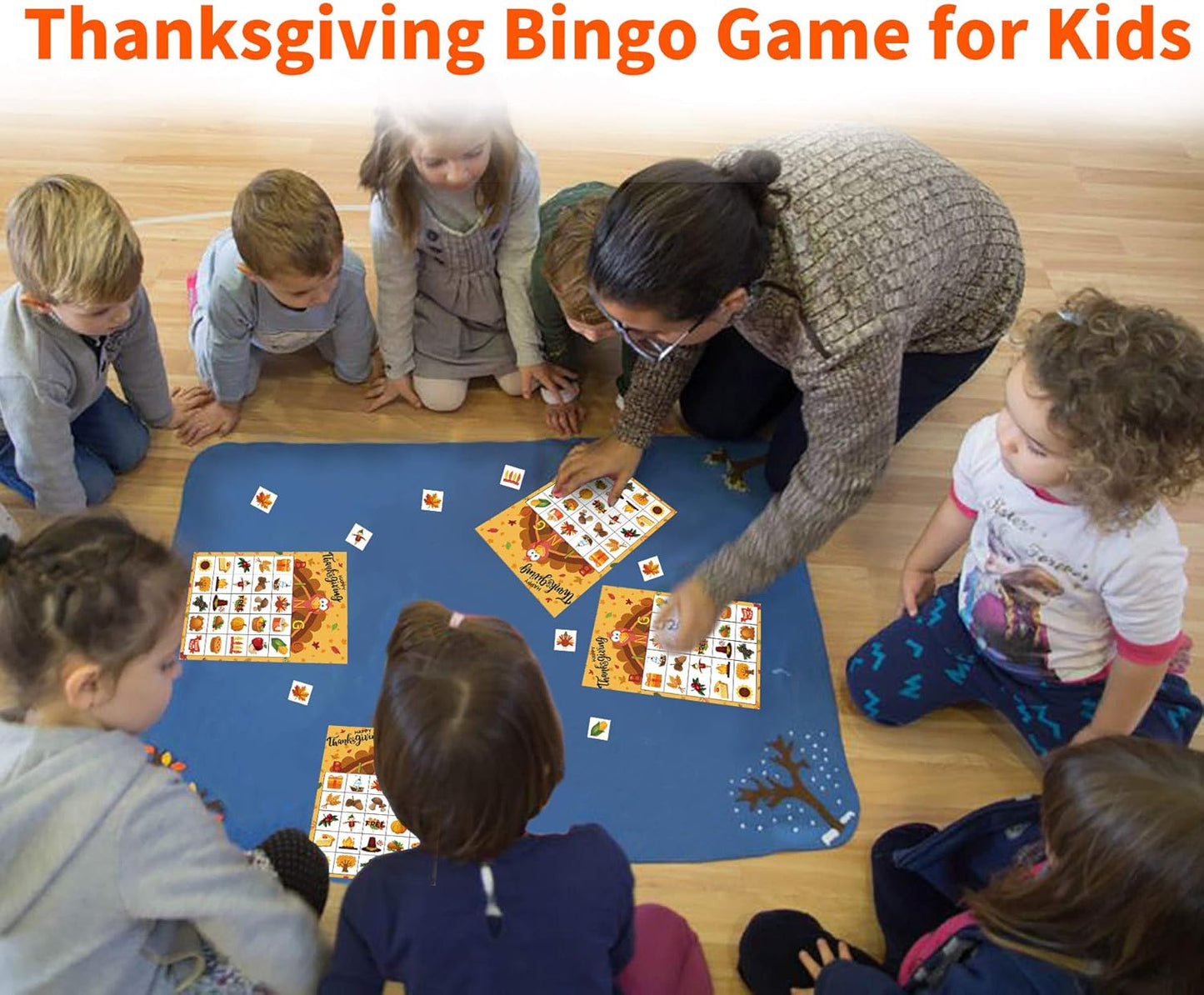 Thanksgiving Games Thanksgiving Bingo Game for Kids 24 Players Bingo Cards for Family Toddlers Activities Kids Classroom Party