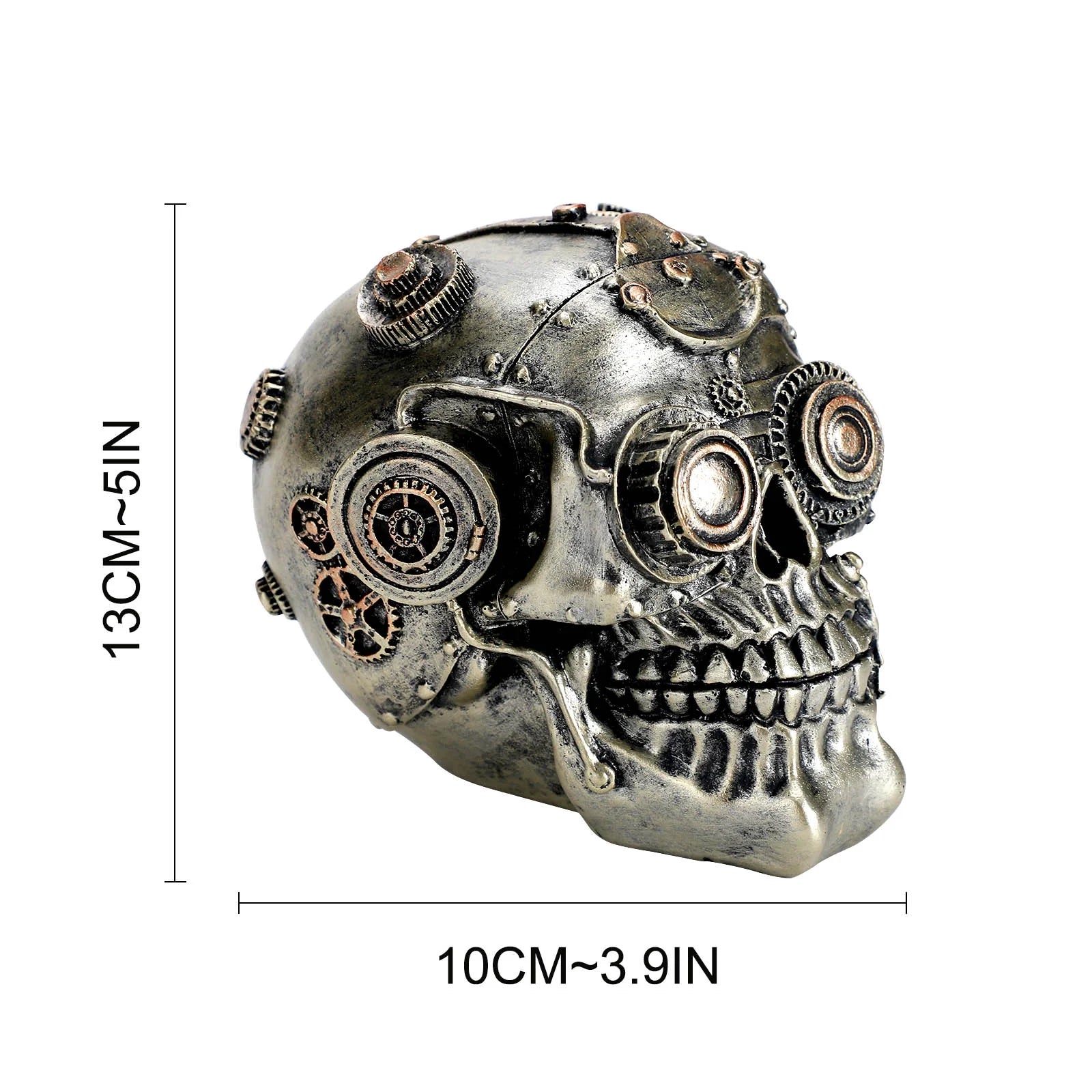 Halloween Skull Decor, Resin Steampunk Skull Decorations, Mechanical Skulls Halloween Decorations Indoor