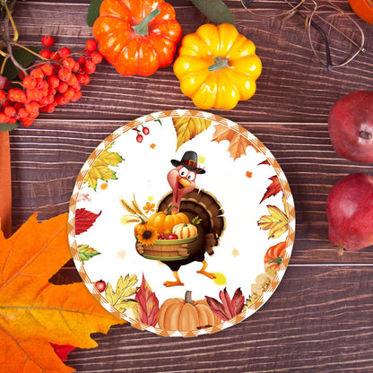 Fall Party Supplies Thanksgiving Paper Plates Paper Plates, Napkins, Pumpkin, Autumn, Maple Leaf Pattern for Thanksgiving Harvest Party Decorations