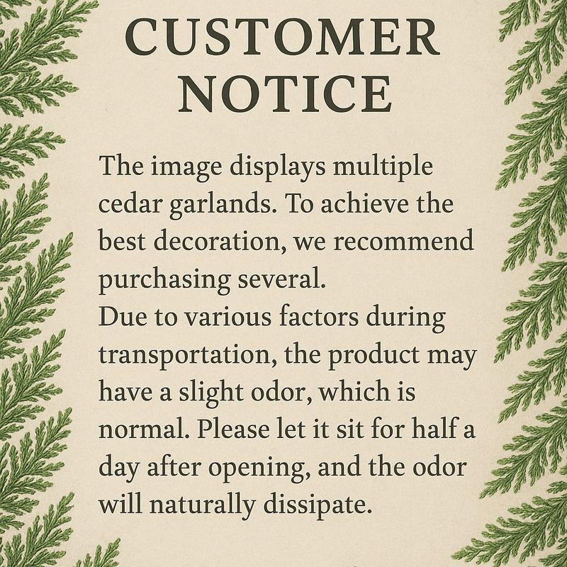6 FT Artificial Cedar Garlands Real Touch Winter Cedar Garland Green Artificial Greenery Pine Garland for Table Mantle Wall Indoor Outdoor Christmas Decorations 180Cm Long Lightweight Durable - Ornaments