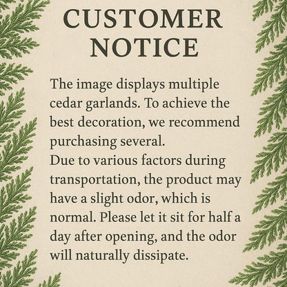 6 FT Artificial Cedar Garlands Real Touch Winter Cedar Garland Green Artificial Greenery Pine Garland for Table Mantle Wall Indoor Outdoor Christmas Decorations 180Cm Long Lightweight Durable - Ornaments