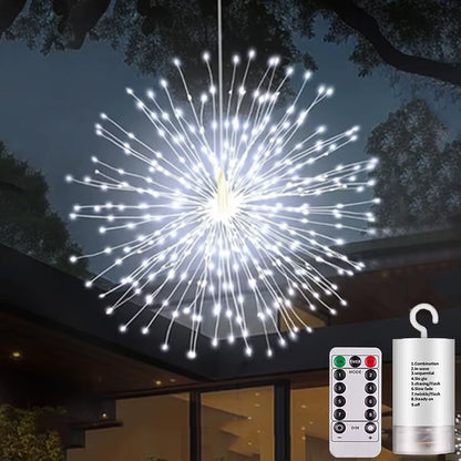 Illuminate Your Celebrations with Our Stunning Firework Light - 120/180/200 LED Starburst Battery Operated Fairy Light for Christmas and Parties