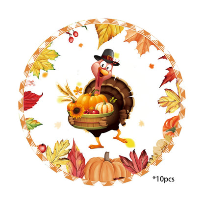 Fall Party Supplies Thanksgiving Paper Plates Paper Plates, Napkins, Pumpkin, Autumn, Maple Leaf Pattern for Thanksgiving Harvest Party Decorations