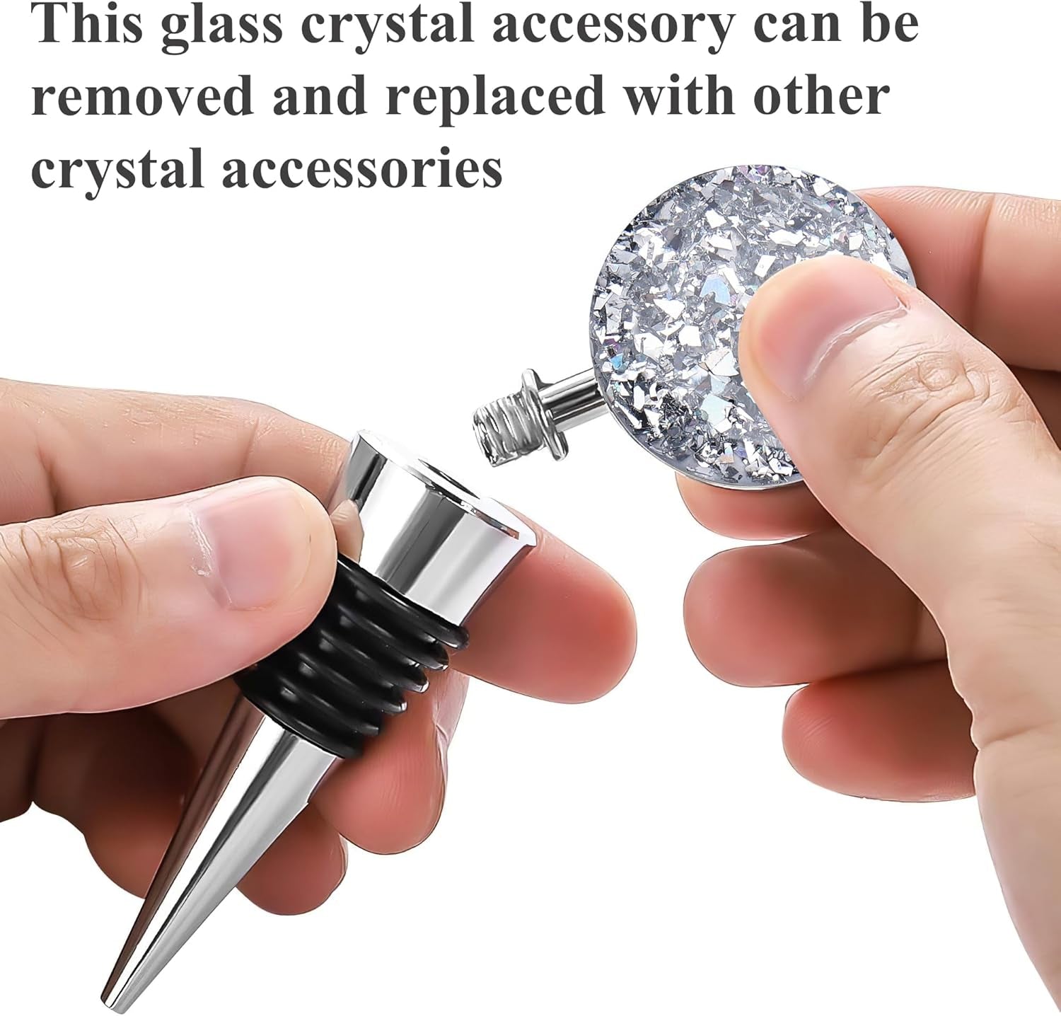 Wine Bottle Stoppers,Stainless Steel Wine Stoppers for Gifts, Bar, Holiday Party, Wedding(3-Bling)