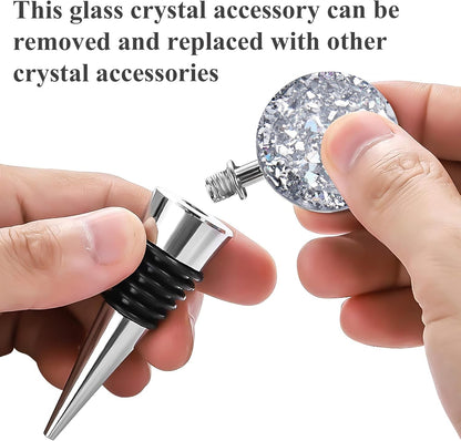 Wine Bottle Stoppers,Stainless Steel Wine Stoppers for Gifts, Bar, Holiday Party, Wedding(3-Bling)