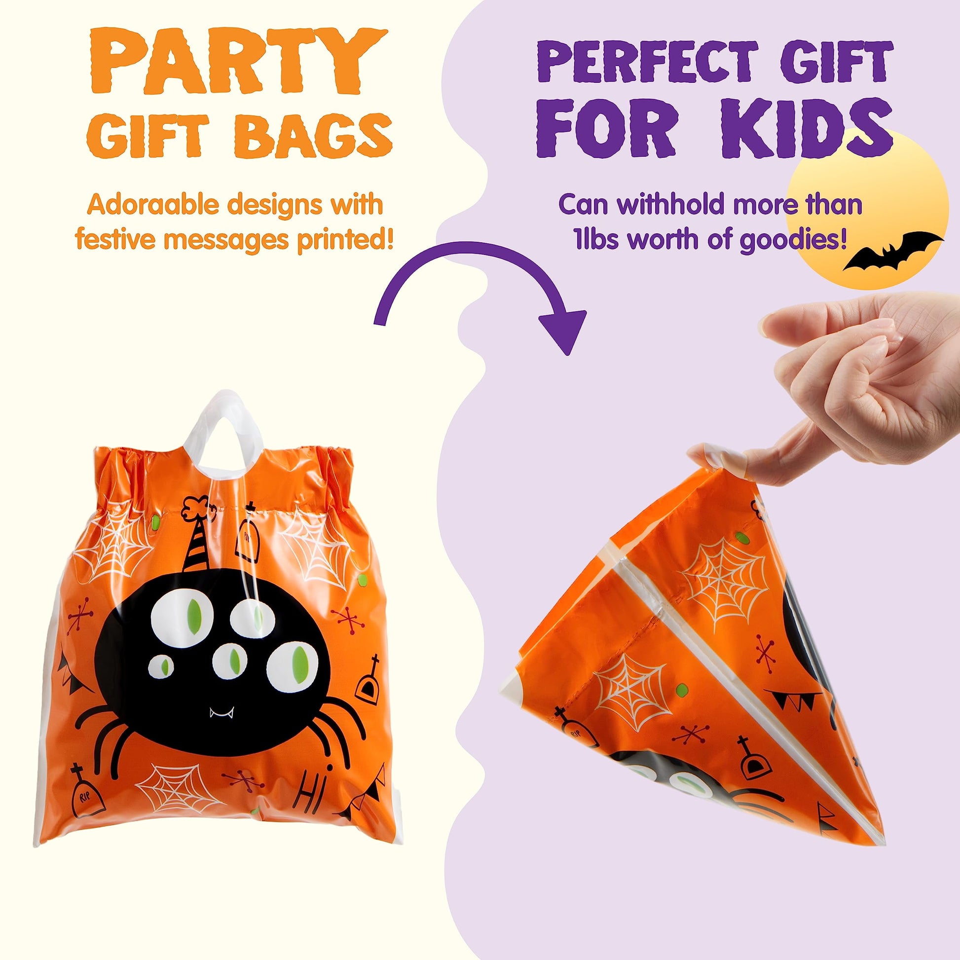 108 Pcs Halloween Treat Bags,Halloween Small Drawstring Candy Bags Goodie Bags Trick or Treat Bags Gift Bags,Halloween Bags Party Favors,Halloween Bags Bulk