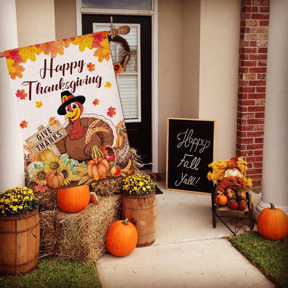 Thanksgiving Flag 28X40 Double Sided, Happy Thanksgiving Flag,