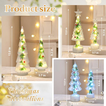 2 Pack Lighted Tabletop Christmas Tree Ornaments with LED Fairy Lights for Living Room Bedroom Fireplace Decorations Indoor Holiday Table Centerpiece Jeurly6 Tiktokshopblackfriday