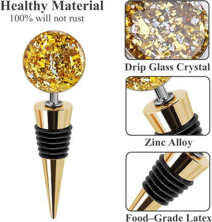 Wine Bottle Stoppers,Stainless Steel Wine Stoppers for Gifts, Bar, Holiday Party, Wedding(3-Bling)