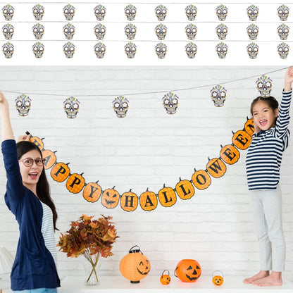 Halloween String Lights, 15Ft 30 LED Skull Halloween Lights Halloween Decorations Indoor Outdoor