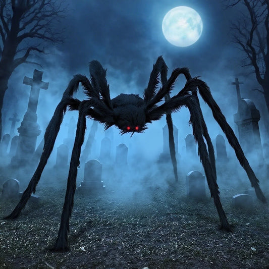 Spider Halloween Decorations Outdoor, 5FT Scary Giant Spider for Halloween Yard Decorations, Haunted House Props, 1Pc