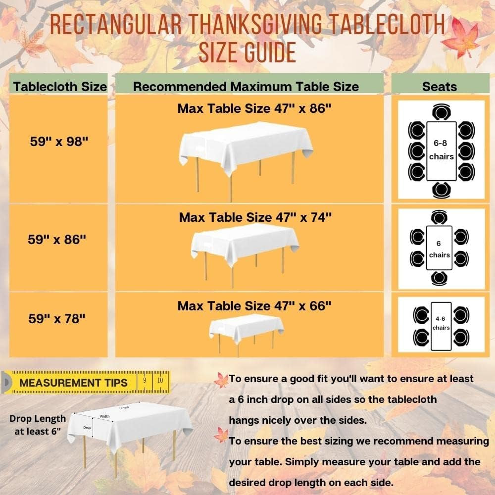Festive Thanksgiving Tablecloth - Vibrant 59" x 86" Design for Memorable Gatherings