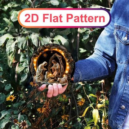 Nativity Scene Hanging Ornament, 1 Count 2D Religious Statue Hanging Decoration, Holiday Celebration Decoration, Home & Outdoor Welcome Sign, Personalized Gift