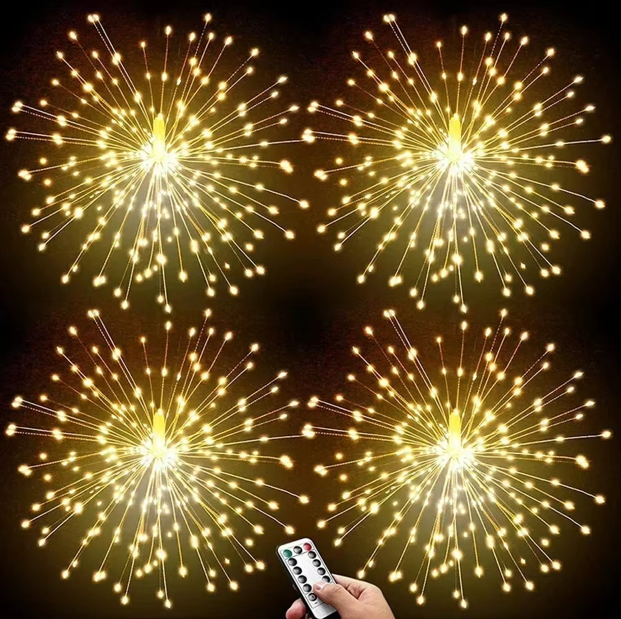 Illuminate Your Celebrations with Our Stunning Firework Light - 120/180/200 LED Starburst Battery Operated Fairy Light for Christmas and Parties