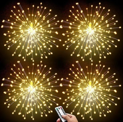 Illuminate Your Celebrations with Our Stunning Firework Light - 120/180/200 LED Starburst Battery Operated Fairy Light for Christmas and Parties