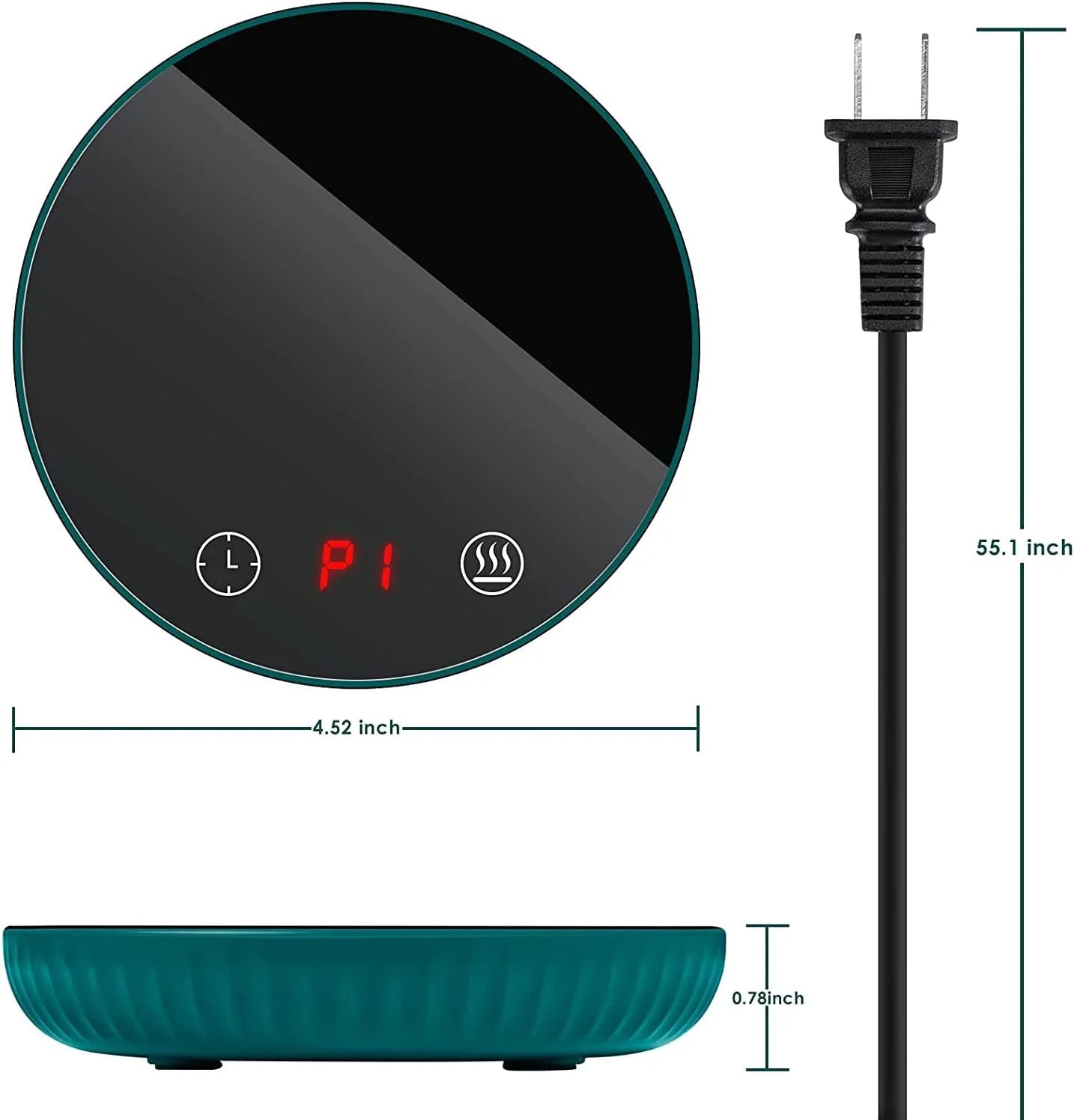 Coffee Mug Warmer, Smart Cup Warmer for Desk Auto Shut off & Timing, Electric Beverage Warmer with 2 Temperature Settings, Wireless Warmer Heating Plate for Tea, Water, Cocoa, Milk