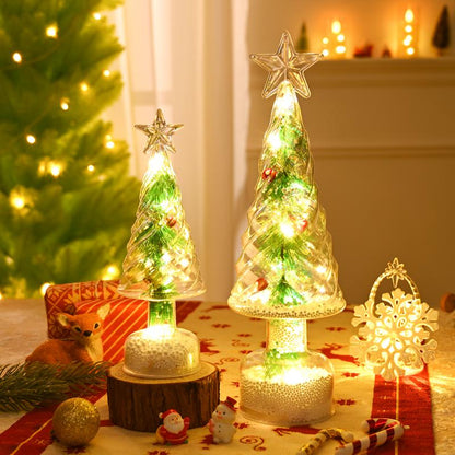 2 Pack Lighted Tabletop Christmas Tree Ornaments with LED Fairy Lights for Living Room Bedroom Fireplace Decorations Indoor Holiday Table Centerpiece Jeurly6 Tiktokshopblackfriday