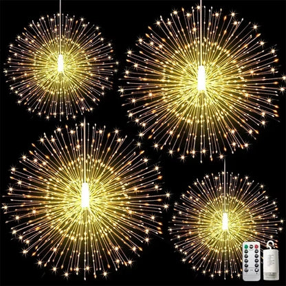 Illuminate Your Celebrations with Our Stunning Firework Light - 120/180/200 LED Starburst Battery Operated Fairy Light for Christmas and Parties