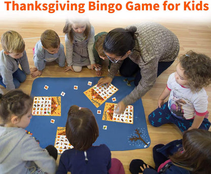 Thanksgiving Games Thanksgiving Bingo Game for Kids 24 Players Bingo Cards for Family Toddlers Activities Kids Classroom Party