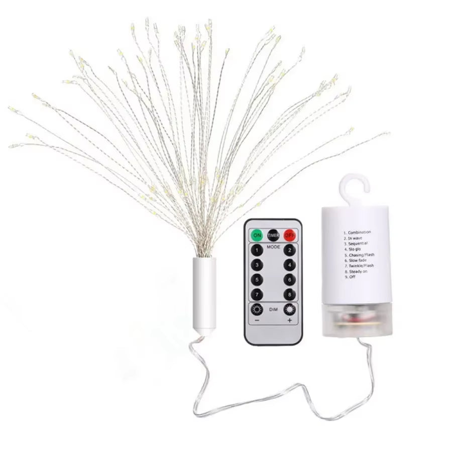 Illuminate Your Celebrations with Our Stunning Firework Light - 120/180/200 LED Starburst Battery Operated Fairy Light for Christmas and Parties