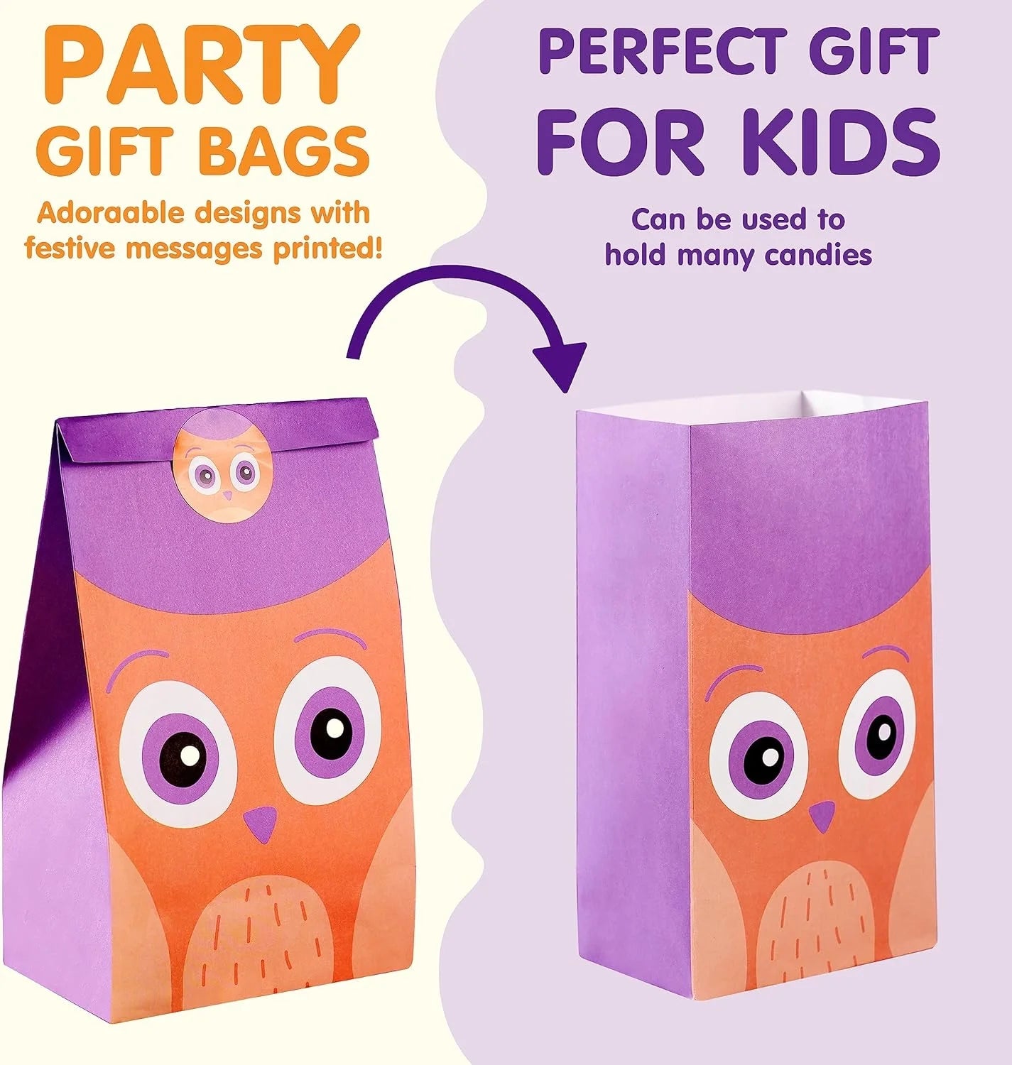 60 PCS Halloween Treat Bags with Stickers, Halloween Trick or Treat Bags for Kids Halloween Party Favors Exchange, Goodie and Candy Bags for Holiday Party Supplies