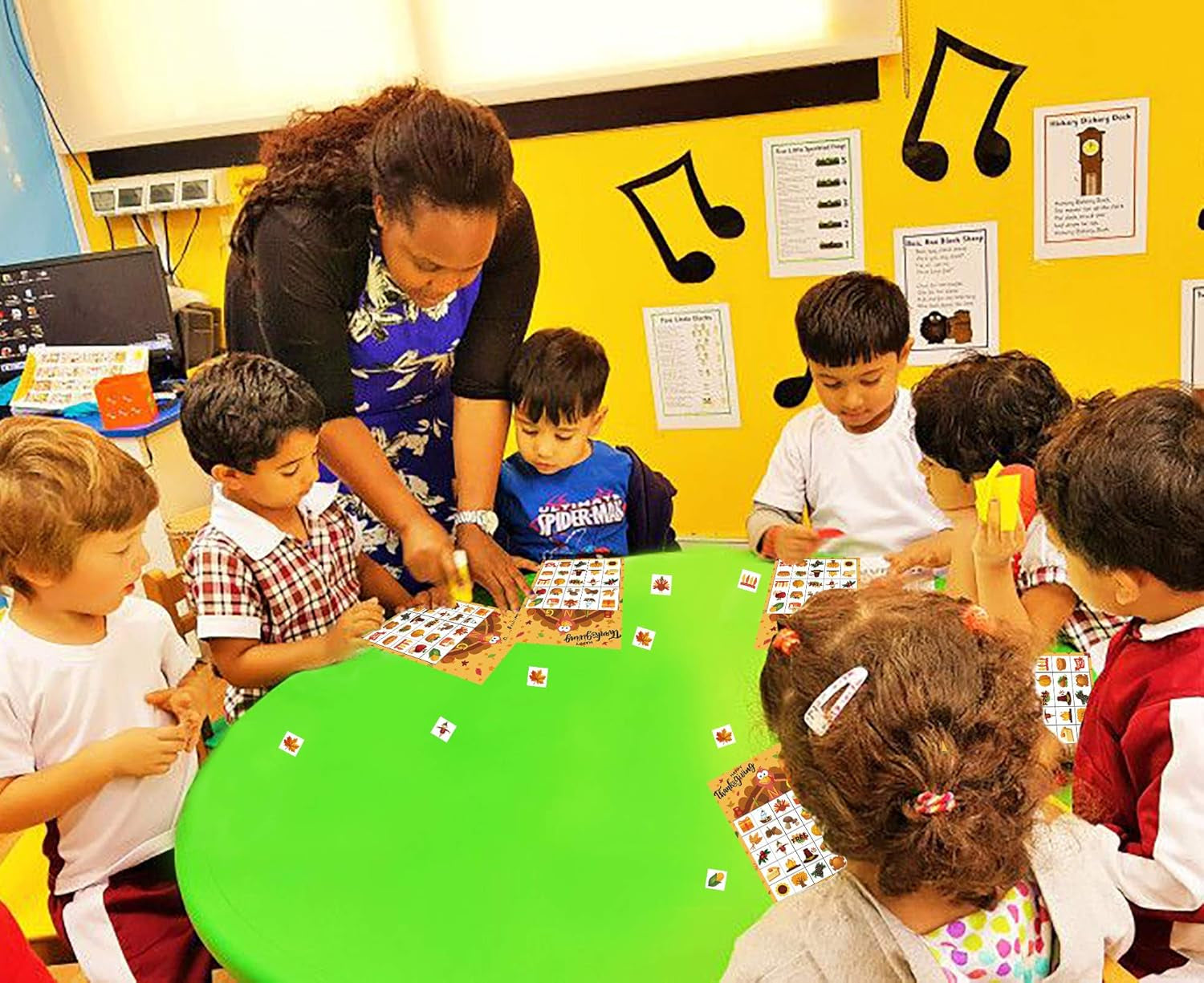 Thanksgiving Games Thanksgiving Bingo Game for Kids 24 Players Bingo Cards for Family Toddlers Activities Kids Classroom Party