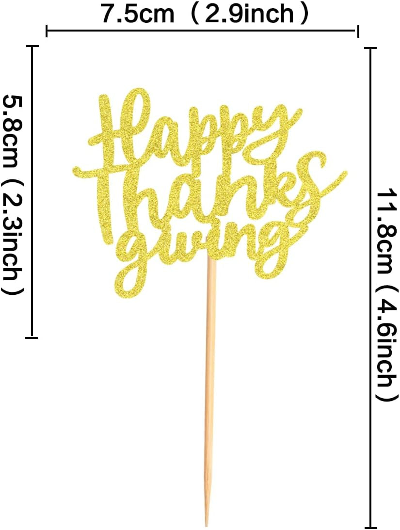 24 Pack Happy Thanksgiving Cupcake Toppers Fall Cupcake Toppers Thanksgiving Cake Decorations Thankful Dinner Supplies